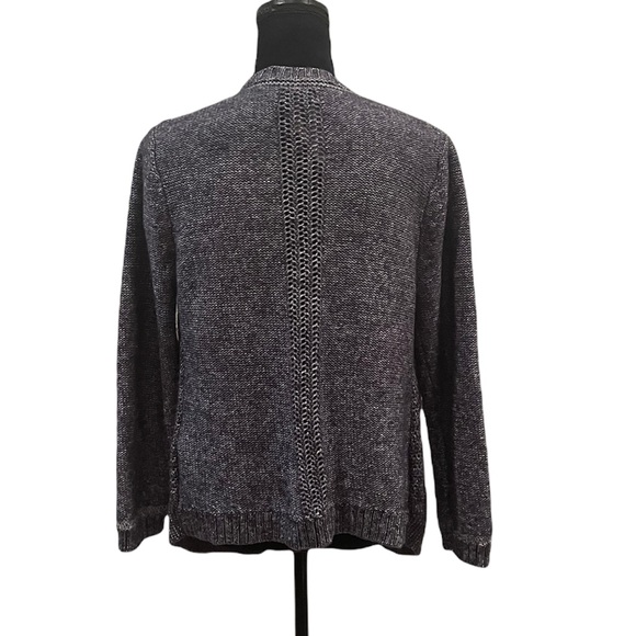 Lucky Brand cotton blend waterfall front blue white knit cardigan size medium - Picture 4 of 7